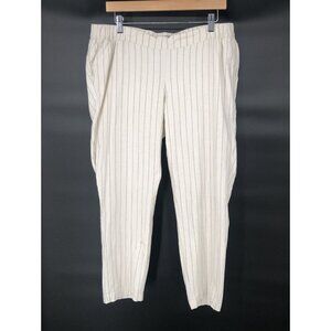 Asos Striped Linen Blend Trousers Womens 12 Beach Boho Vacation Resort Summer